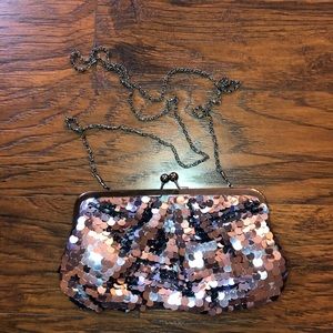 Sequined Silver Night Out Clutch